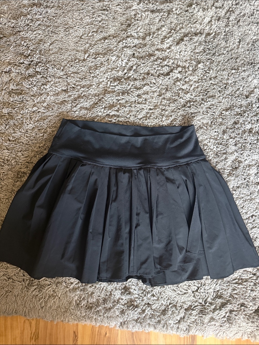 Aerie Offline Black Pleated Tennis Skirt Built-In Shorts L